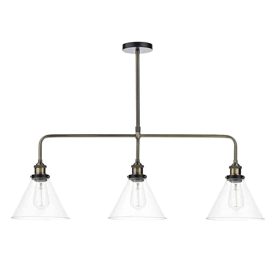 Ray 3 Light Bar Pendant Antique Brass