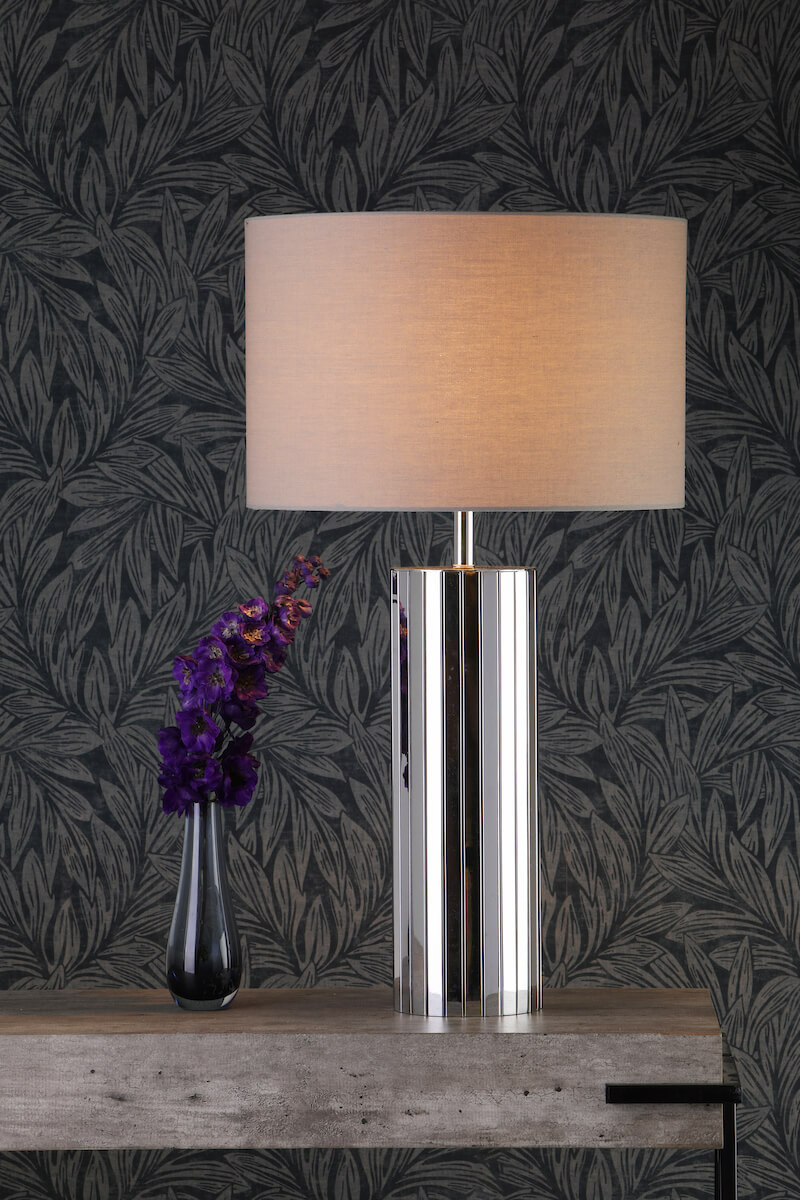 Cassandra Table Lamp Polished Chrome With Shade - Image 2