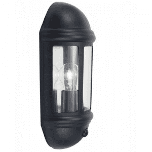 LATINA POLYCARBONATE HALF LANTERN WITH PIR 42W BLACK