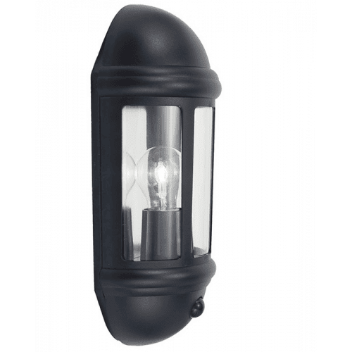 LATINA POLYCARBONATE HALF LANTERN WITH PIR 42W BLACK
