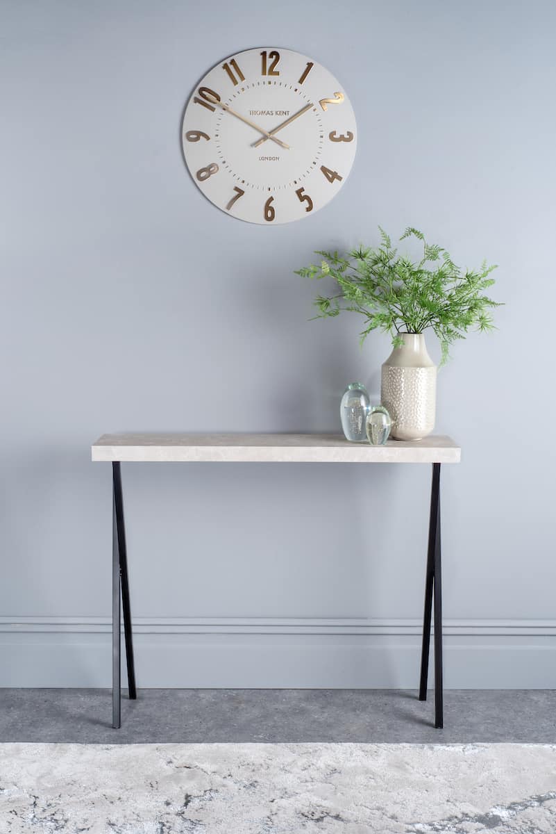 Data Console Table Light Grey Marble Effect - Image 2
