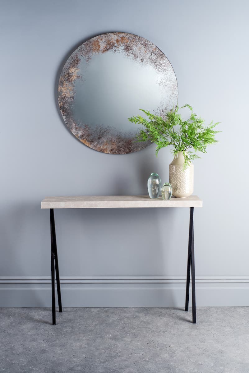 Data Console Table Light Grey Marble Effect - Image 3