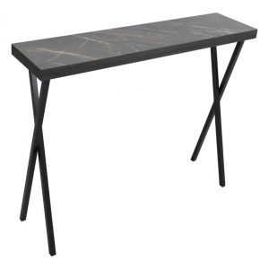 Data Console Table Dark Marble Effect