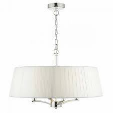 Cristin 4Lt Pendant Polished Nickel With Ivory Shade