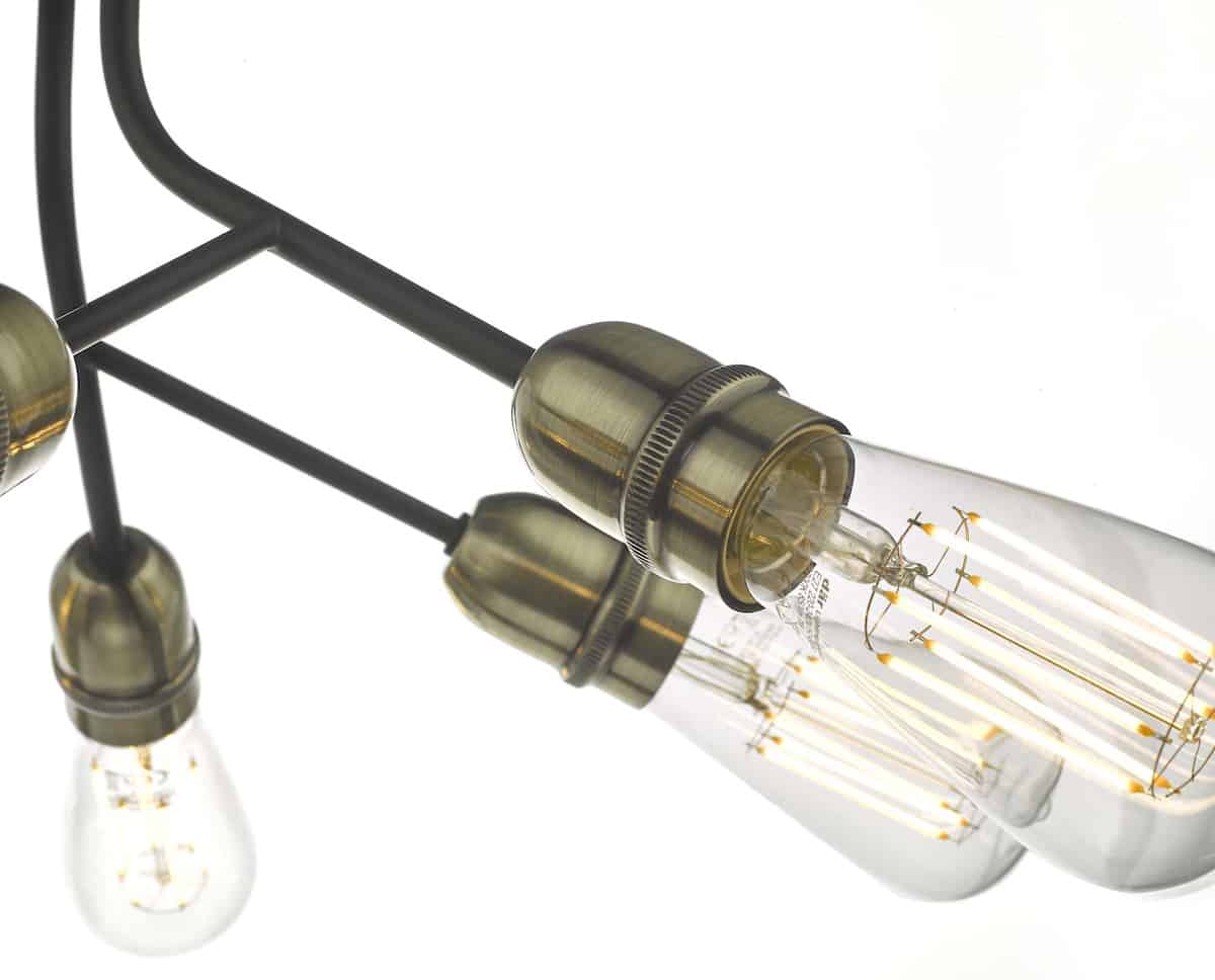 Remy 6 Light Semi Flush Black & Antique Brass - Image 2