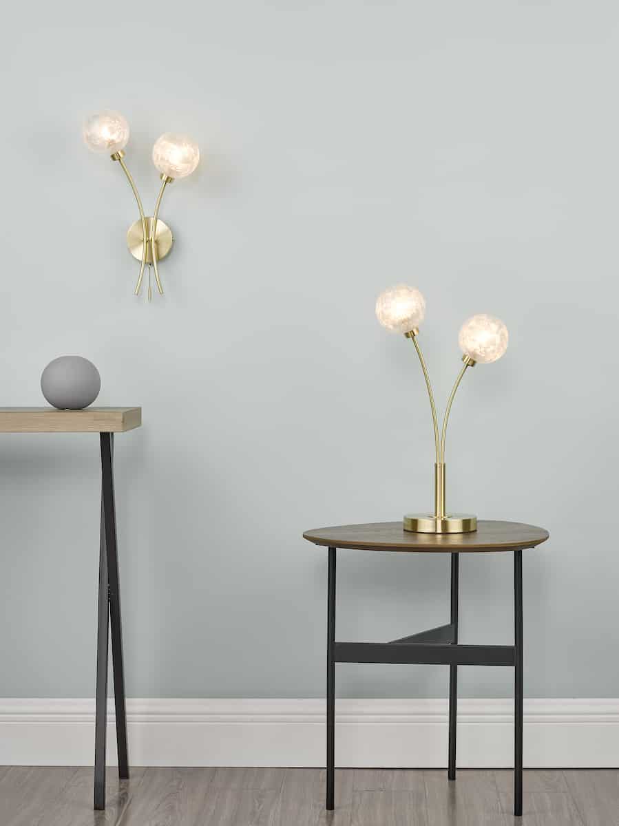 Avari 2 Light Table Lamp Satin Brass - Image 3