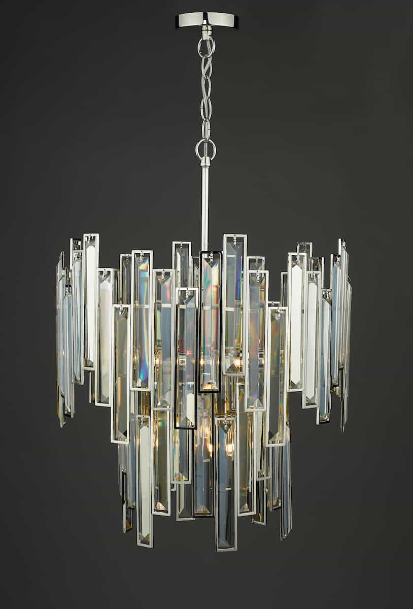 Odile 6 Light Pendant Champagne Crystal Polished Nickel Frame - Image 2