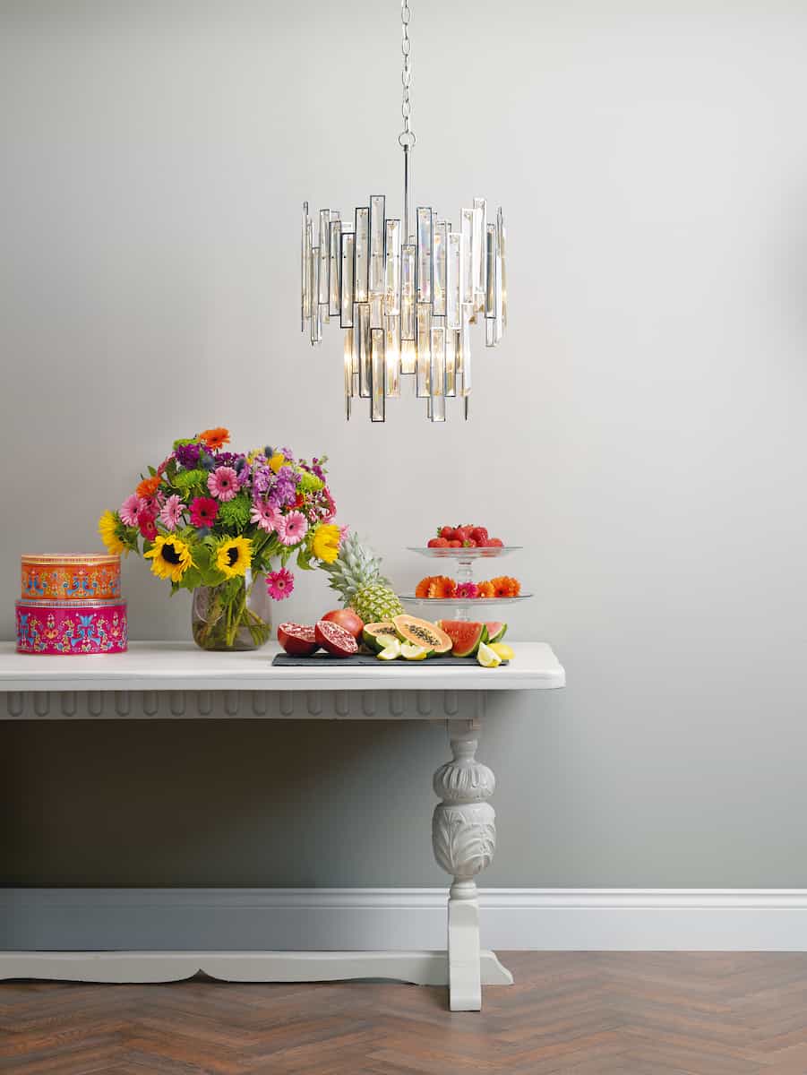 Odile 6 Light Pendant Champagne Crystal Polished Nickel Frame - Image 3