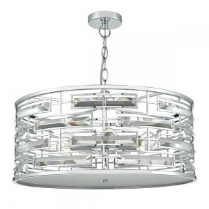 Seville 6 Light Pendant Crystal Polished Chrome