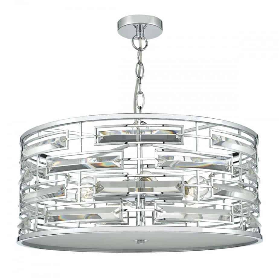 Seville 6 Light Pendant Crystal Polished Chrome