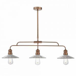 Adeline Bar Pendant Brushed Copper & Glass