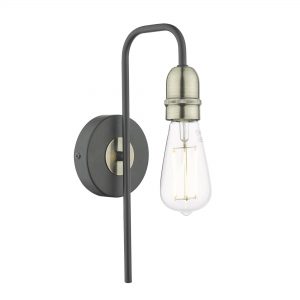 Kiefer 1 Light Wall Light Black & Antique Brass