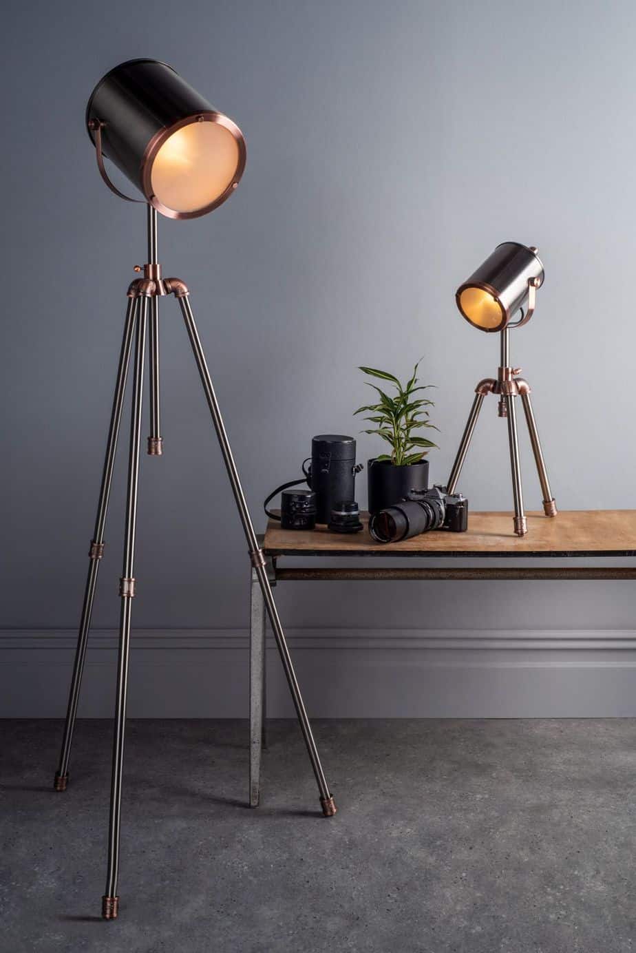 Jake Task Floor Lamp Antique Silver And Copper - Image 2