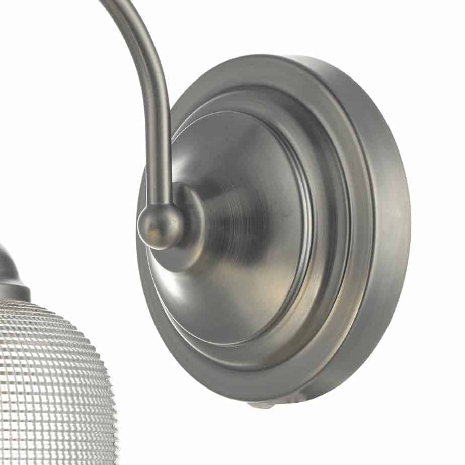 Tack Wall Light Antique Chrome & Textured Glass - Image 2