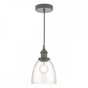 Arvin Single Pendant Antique Chrome & Glass
