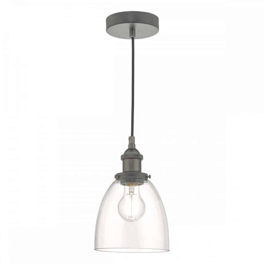 Arvin Single Pendant Antique Chrome & Glass