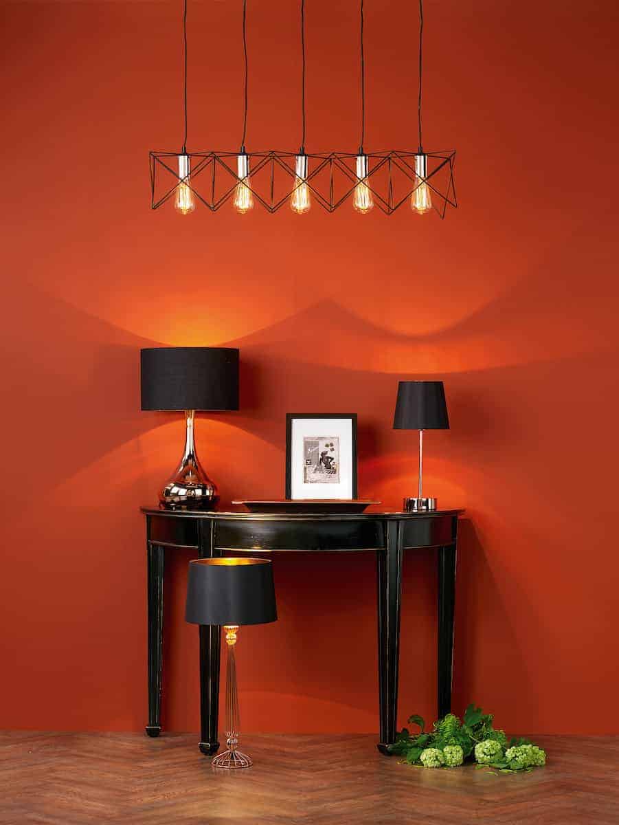 Midi 5lt Bar Pendant Black & Polished Chrome - Image 2