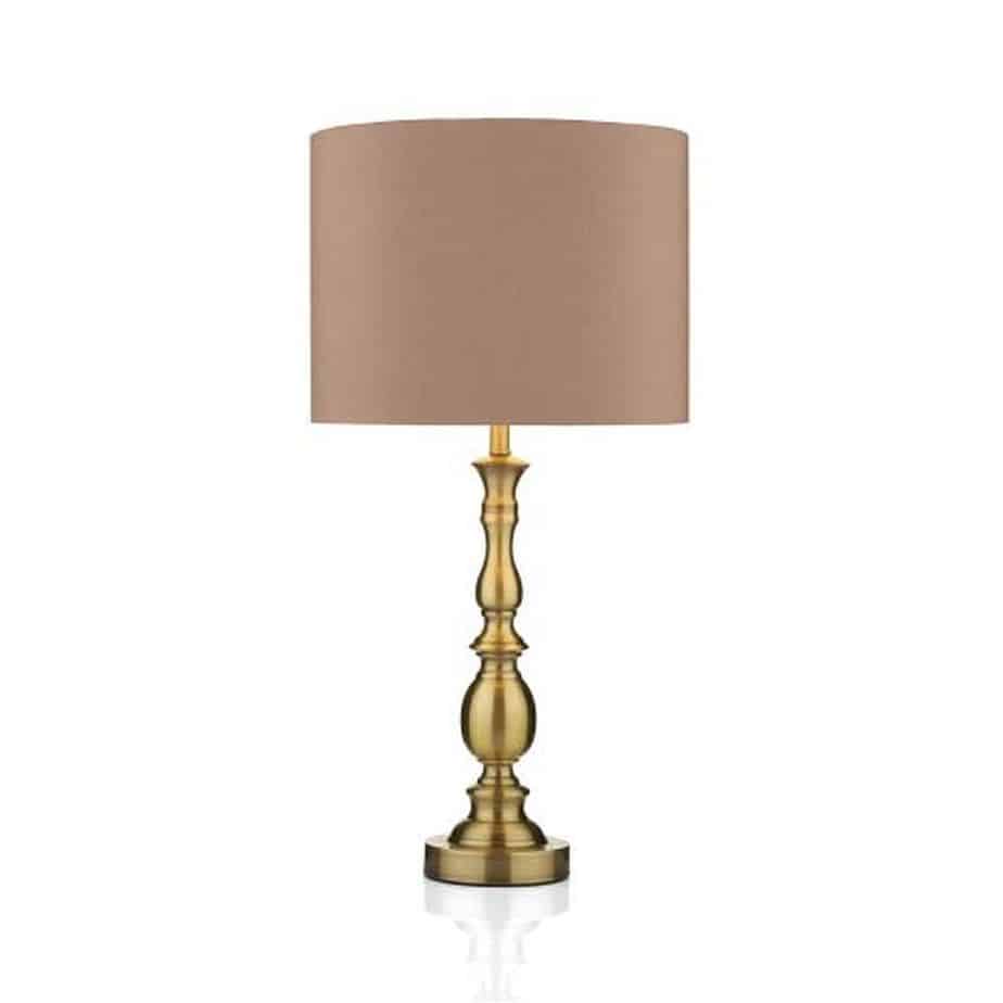 Madrid Table Lamp Antique Brass with Shade