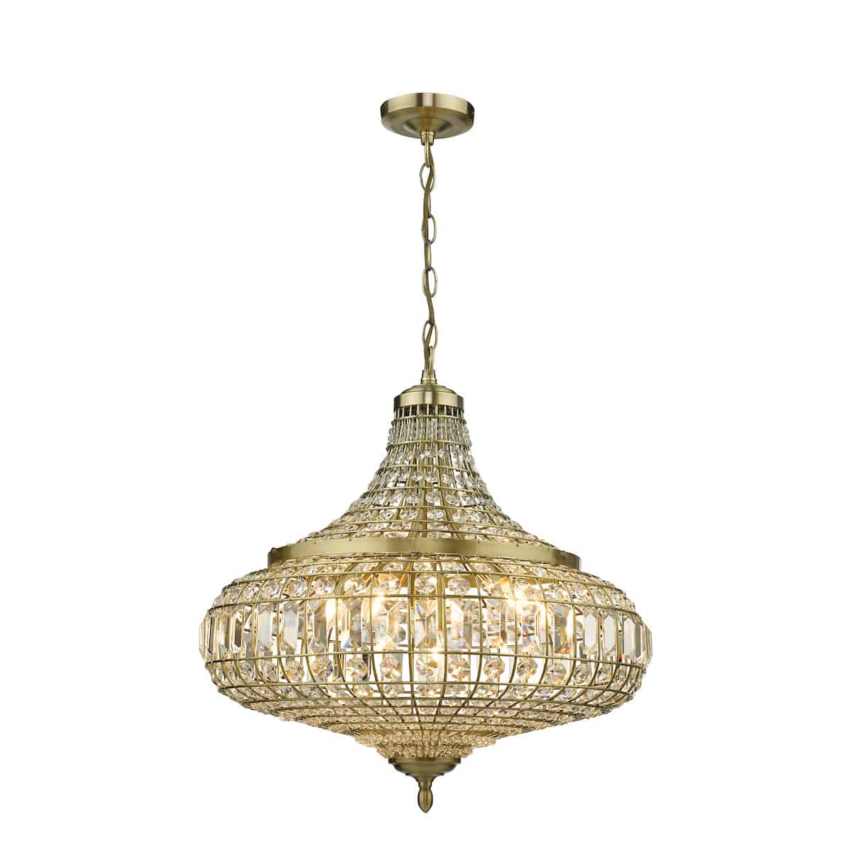 Asmara 6 Light Pendant Antique Brass Crystal - Image 2