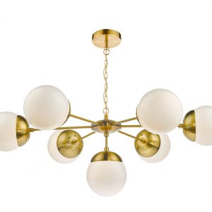 Bombazine 7 Light Pendant Natural Brass