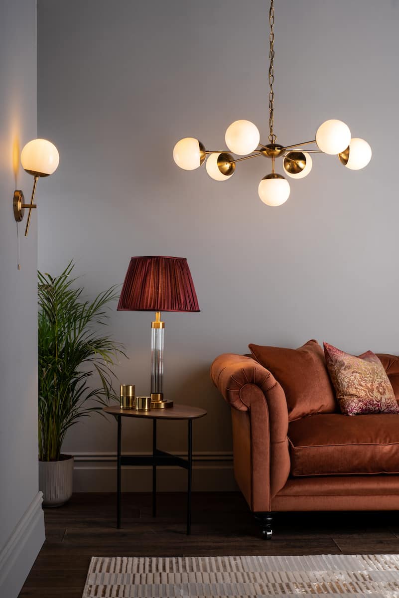 Bombazine 7 Light Pendant Natural Brass - Image 2