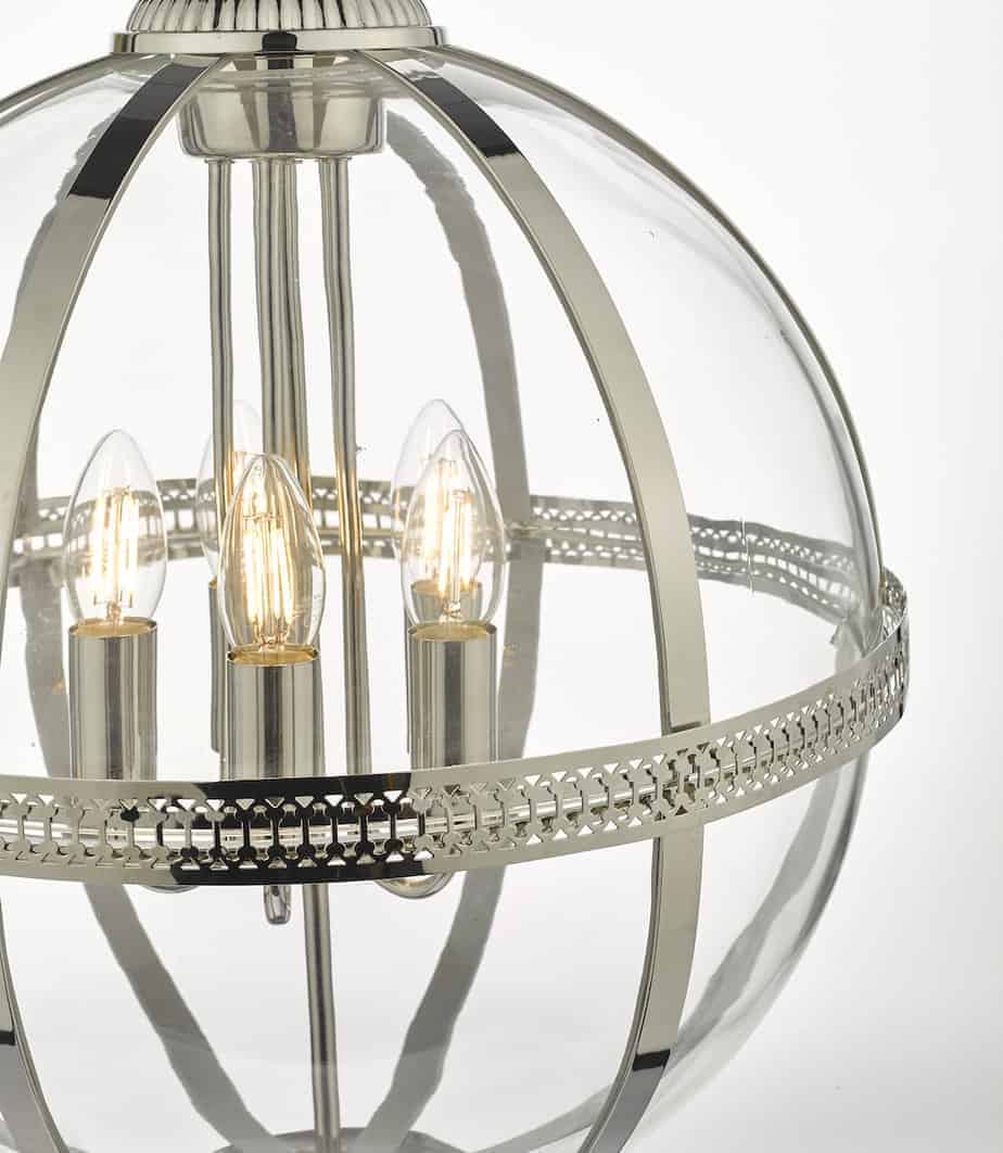 Vanessa 5 Light Pendant Polished Nickel And Clear Glass - Image 2