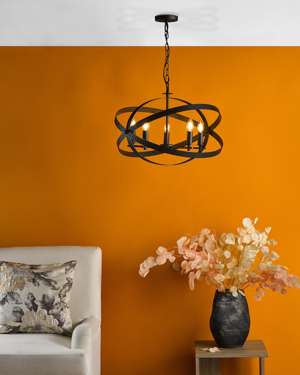 Nitya 5 Light Matt Black Pendant - Image 3