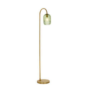 Idra Green Ribbed Glass Floor Lamp