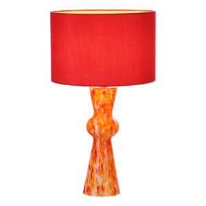 Rheneas Confetti Red Glass Table Lamp