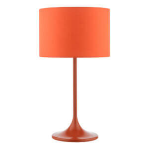 Toledo Table Lamp Satin Orange With Shade
