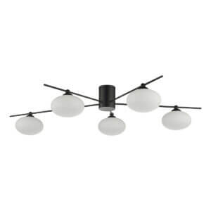 Jasper Black 5 Light Semi Flush