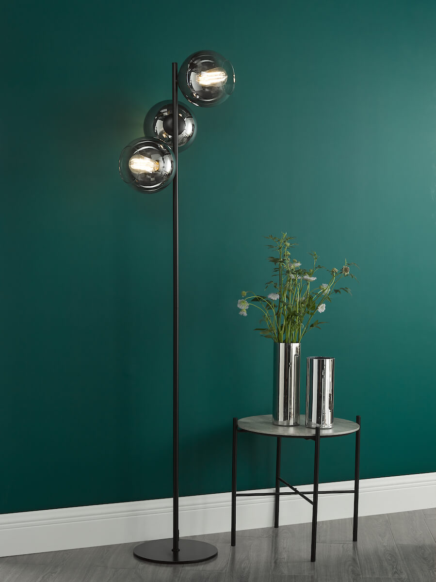 Lycia Black 3 Light Floor Lamp - Image 2