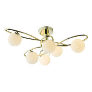 Lysandra 6 Light Semi Flush Polished Gold