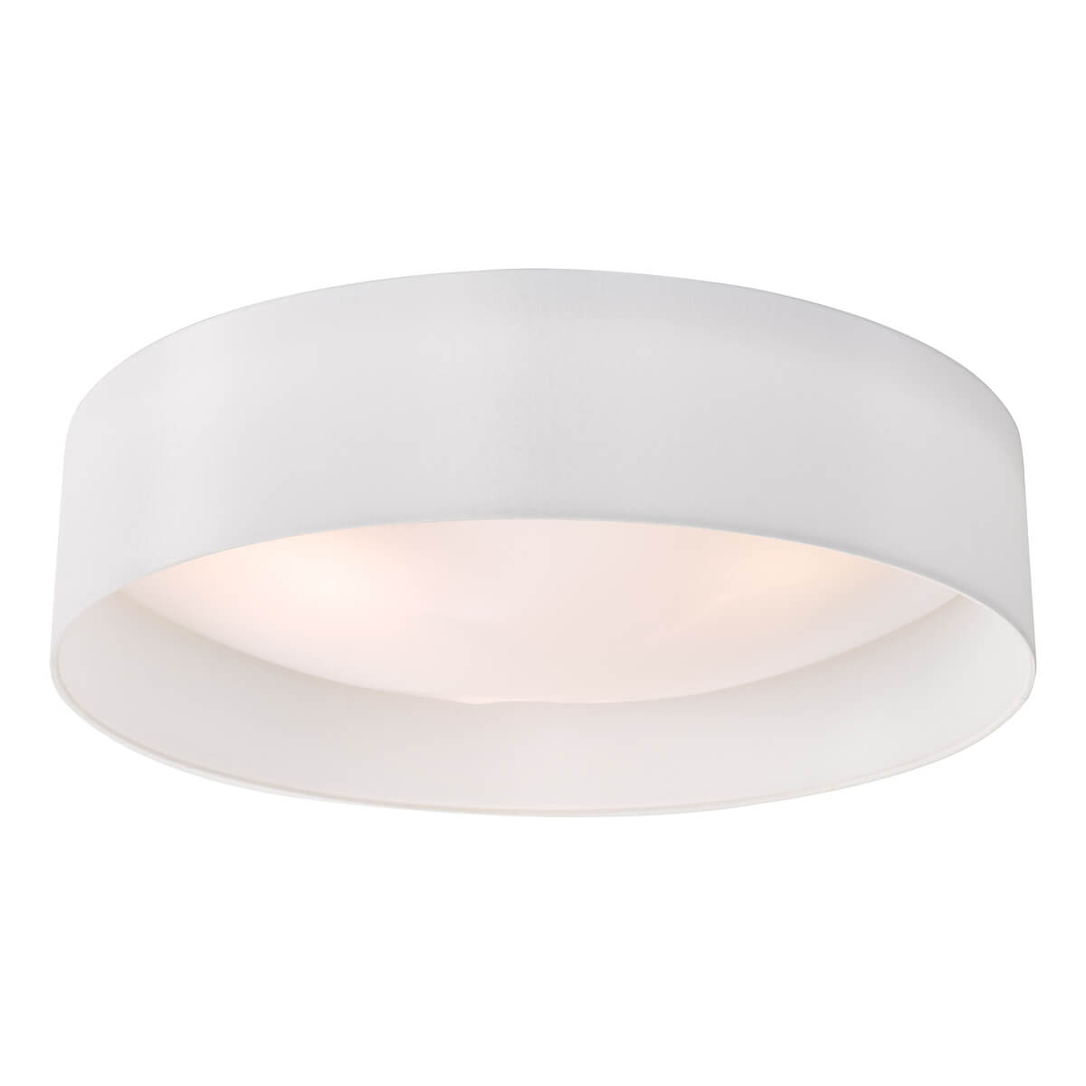 Nysa 3 Light Flush White Faux Silk 60cm Shade - Image 2