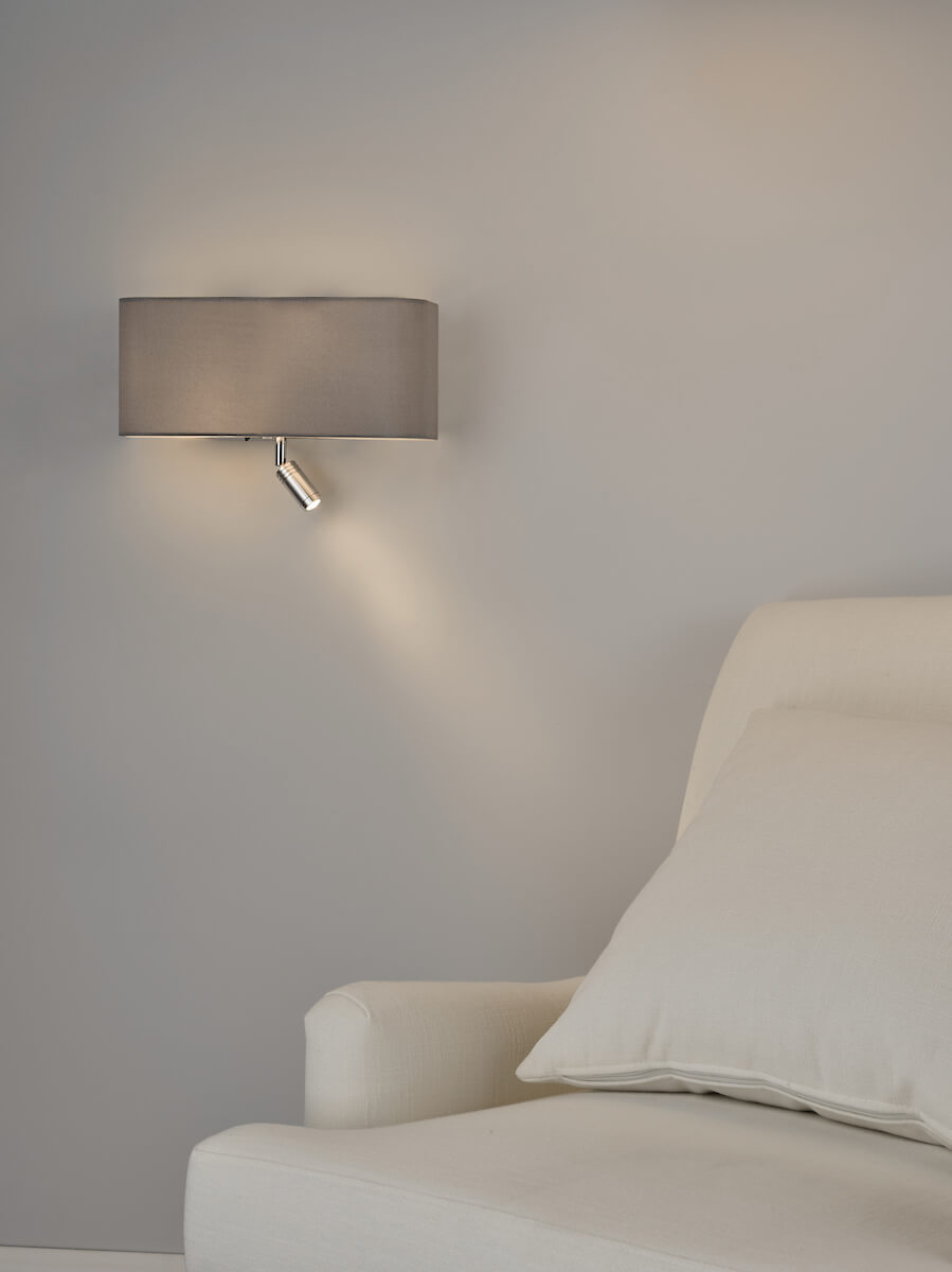 Ronda 3 Light Wall Light Grey With LED Reading Light - Image 2