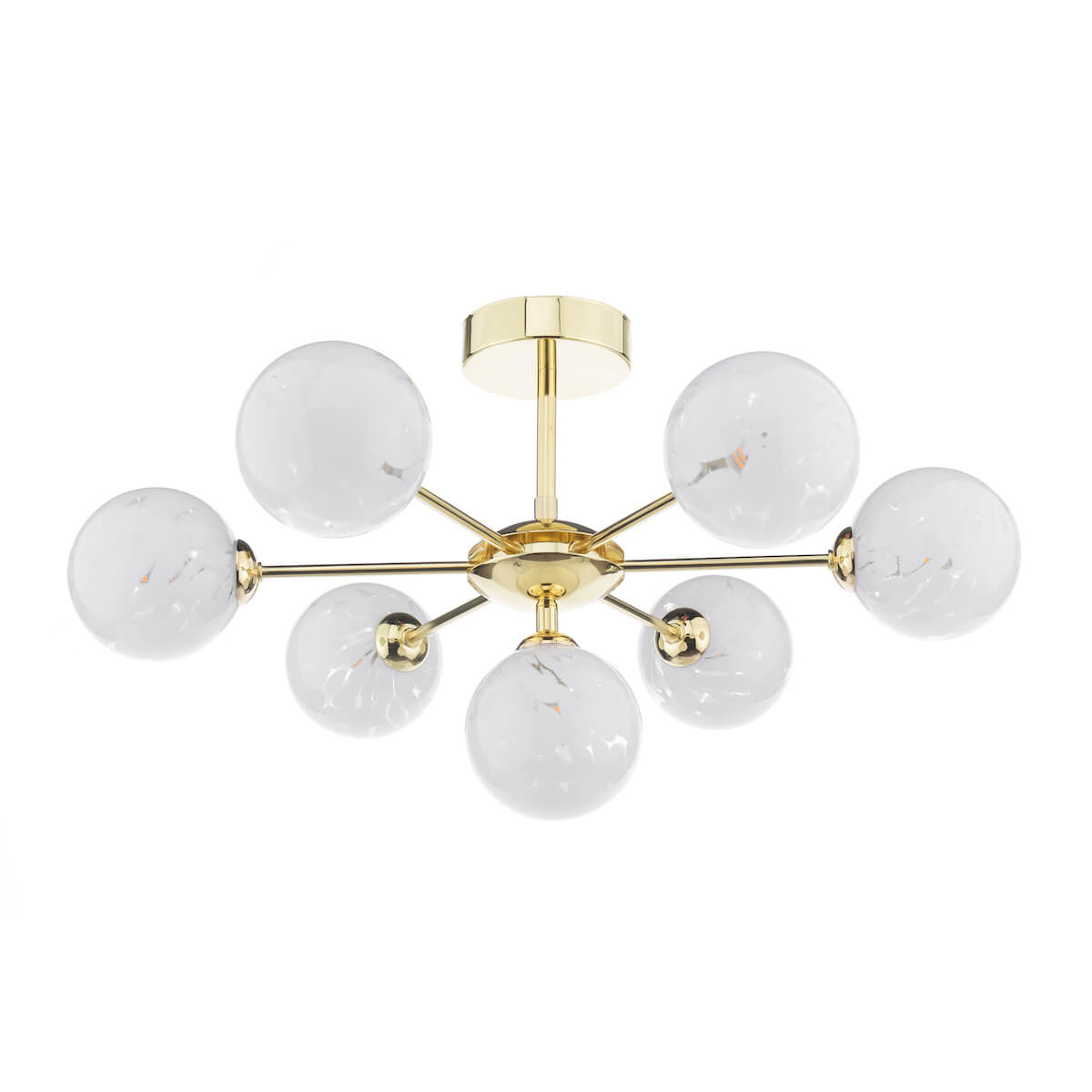Cohen 7 Light Semi Flush Polished Gold & Confetti Glass