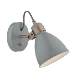 Frederick Single Wall Spotlight Grey & Copper