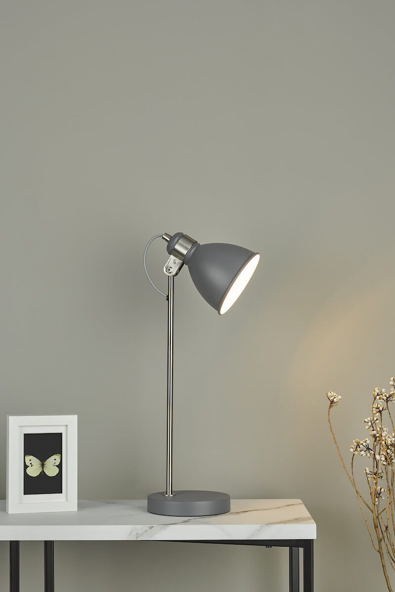 Frederick Task Table Lamp Dark Grey Satin Chrome - Image 3