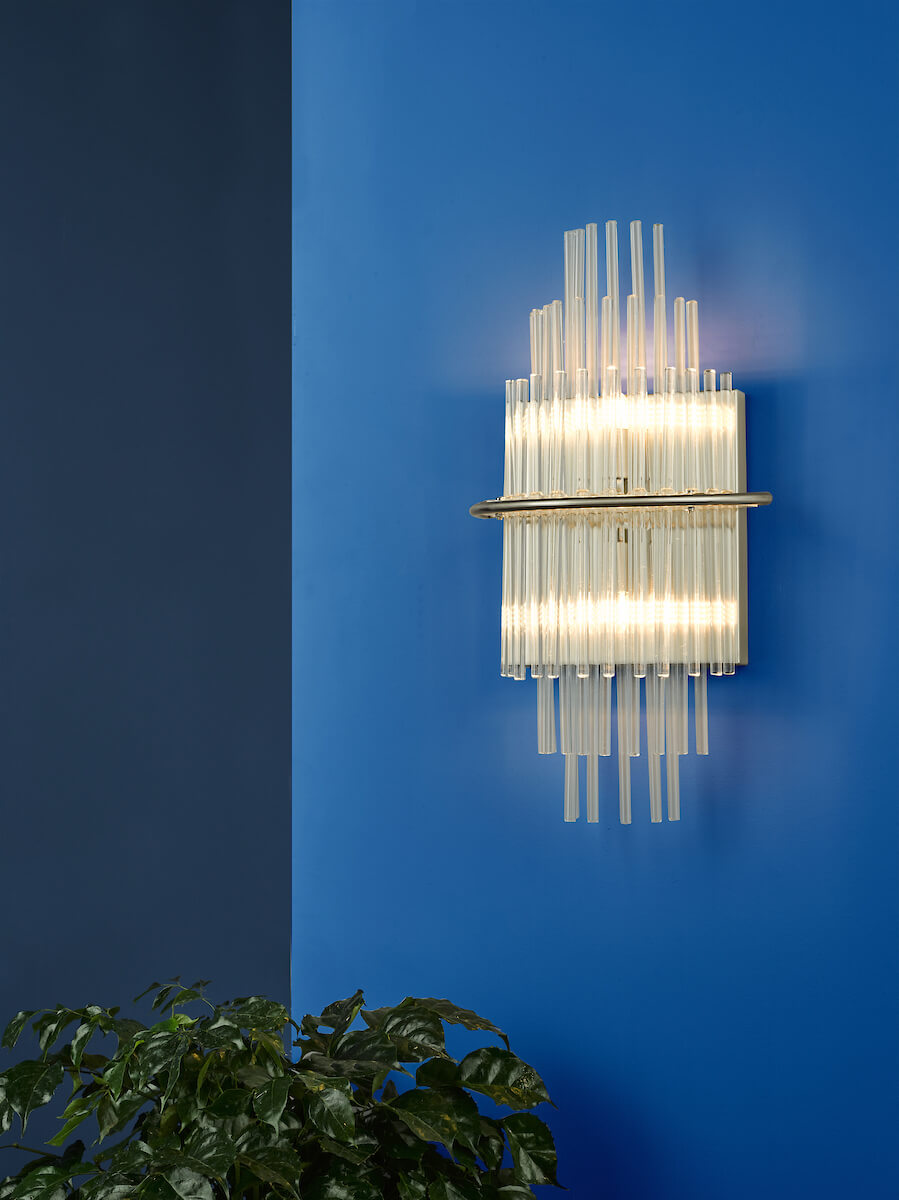 Lukas 2 Light Wall Light Polished Chrome Glass - Image 3