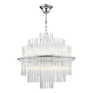 Lukas 13 Light Pendant Polished Chrome Glass