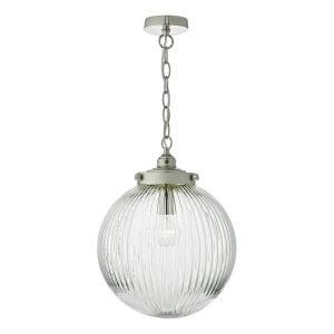 Tamara Pendant Satin Nickel & Ribbed Glass