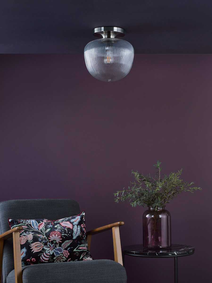 Abrielle Polished Nickel and Clear Ribbed Glass Flush - Image 3